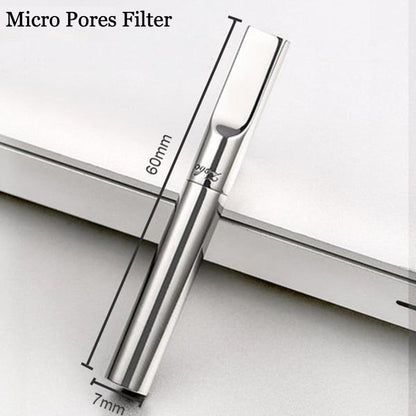 Refillable Silver Cigarette Holder with Tar Trap Filter