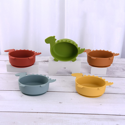 Cute Kids Dino Bowl with Grip Bottom