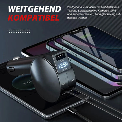 Compact 3-in-1 Quick Car Phone Charger