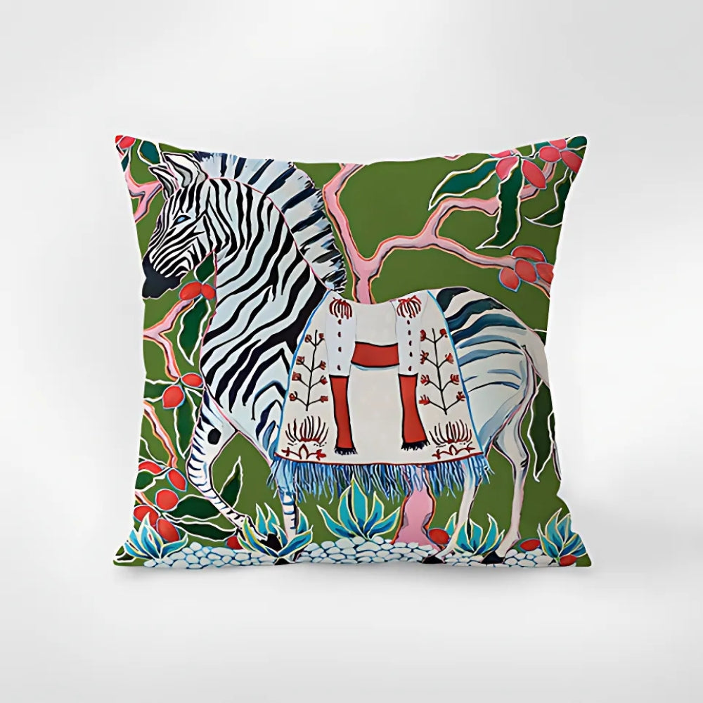 Colorful Animal Print Throw Pillow Cover - Luxicro