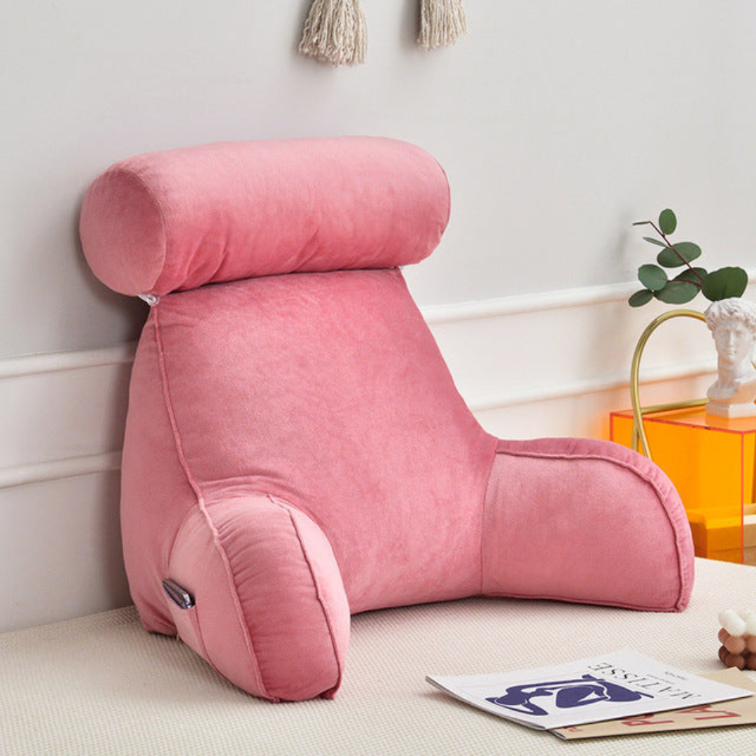 Contoured Support Pillow with Arms and Adjustable Headrest