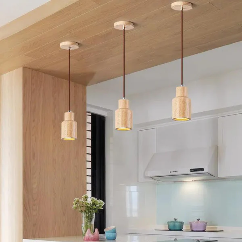 Farmhouse Style Wood LED Pendant Light