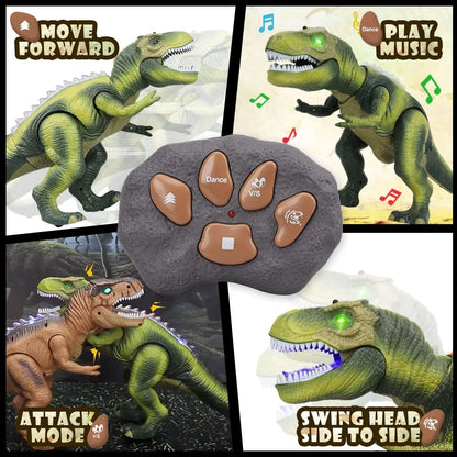 Interactive LED T Rex Toy with Sound and Motion