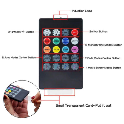 Colorful Car LED Strip Light with Wireless Remote Control