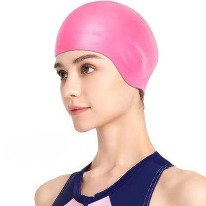 Comfortable Silicone Swim Cap For Long Hair With Ear Guards