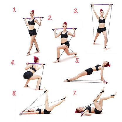 Compact Home Pilates Exercise Bar Kit