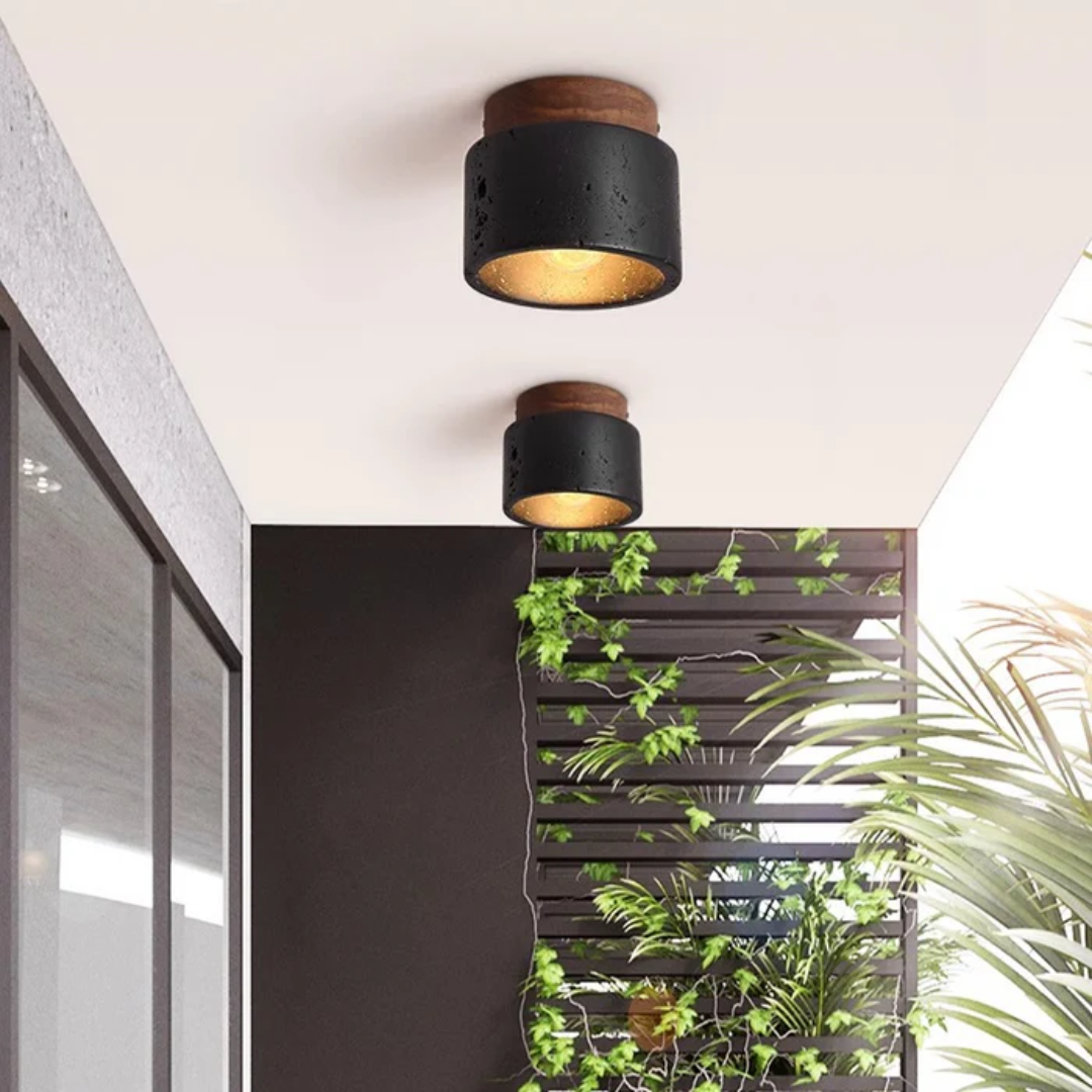 Rustic Rock Inspired Overhead Lamp