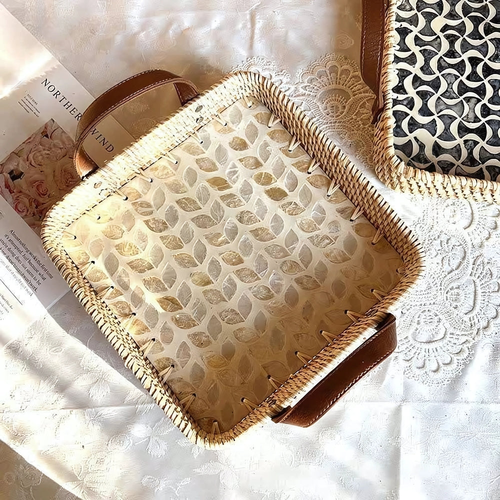 Rustic Wicker Serving Tray in Various Designs