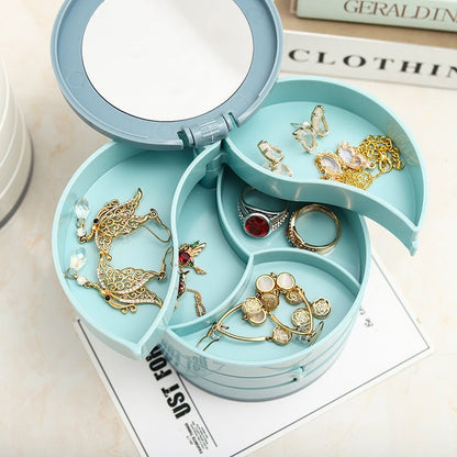 Spinning Jewelry Organizer Box for Women
