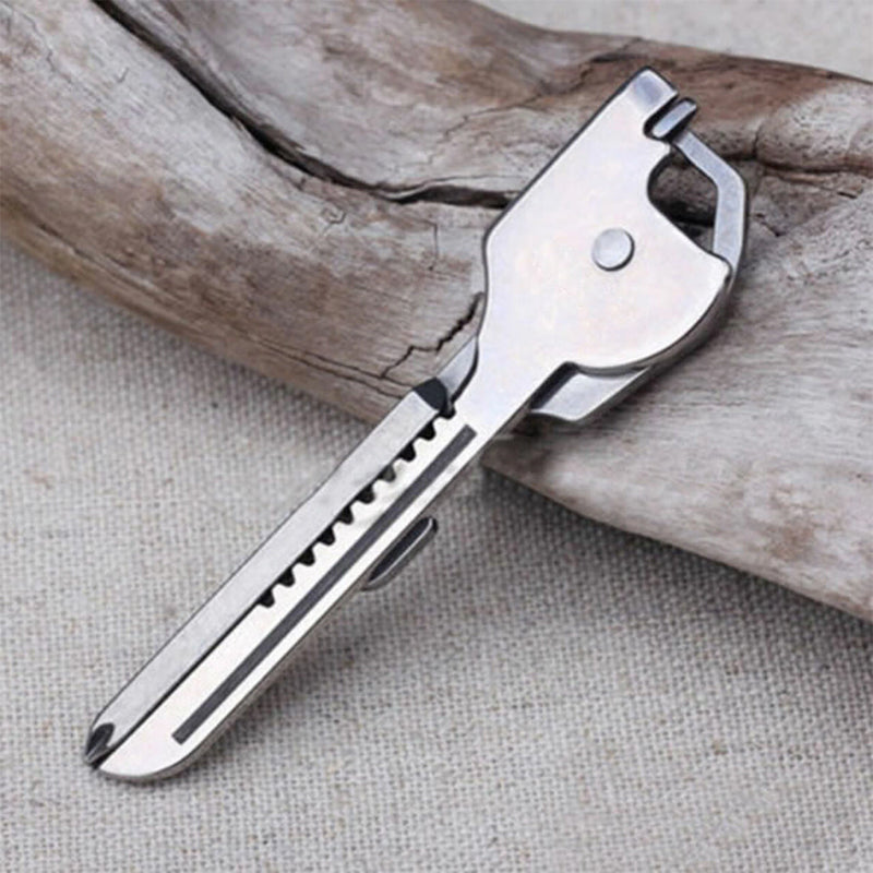 Compact 6-in-1 Folding Keychain Tool