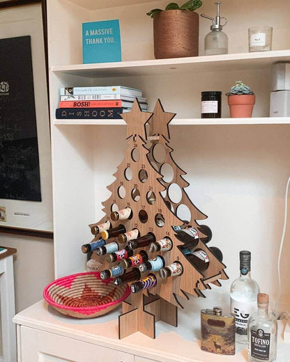 Wooden Christmas Countdown Calendar for Beer and Wine