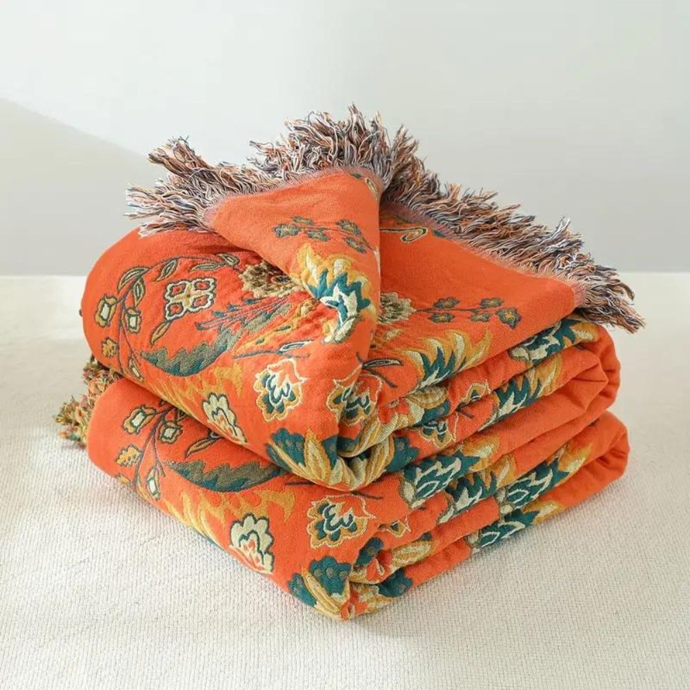 Colorful Floral Reversible Soft Throw Blanket