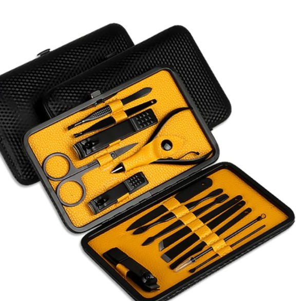 Portable 15pc Nail Care Kit With Storage Case