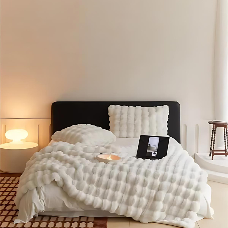 Cozy Fuzzy Synthetic Throw Blanket