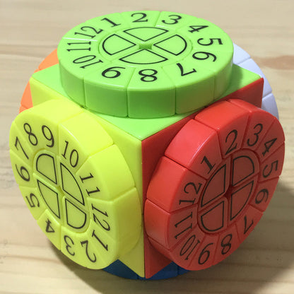 Fun 3D Brain Teaser Cube with Colorful Spinning Wheels