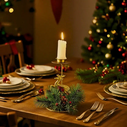 Warm Festive Metal Candle Holder