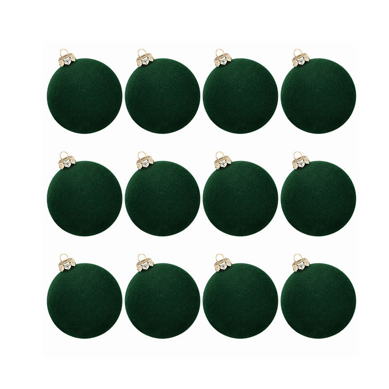 Soft Velvet Christmas Ornaments 12 Piece Set