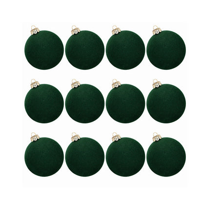 Soft Velvet Christmas Ornaments 12 Piece Set