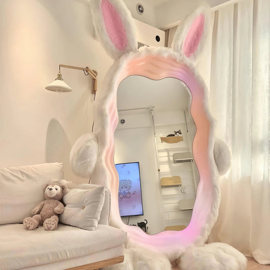 Big Fluffy Rabbit Wall Mirror - Luxicro