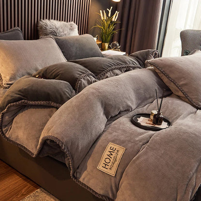 Plush Microfiber Winter Duvet Cover Set