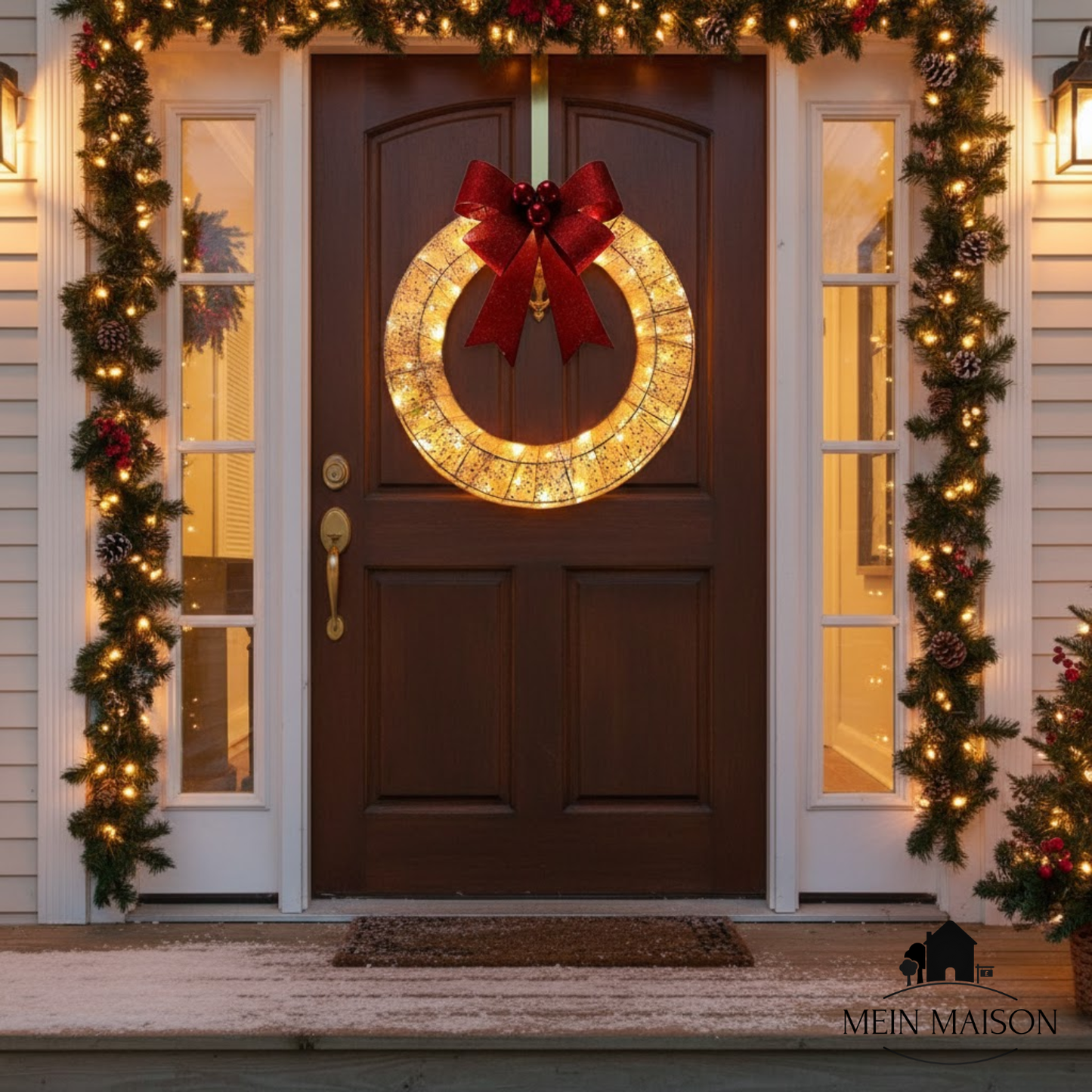 Bright Christmas Wreath with LED Lights - Luxicro