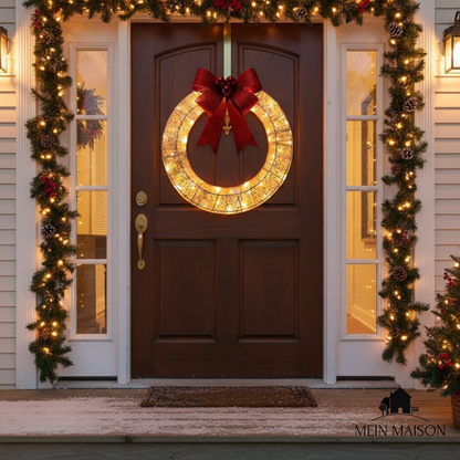 Bright Christmas Wreath with LED Lights - Luxicro