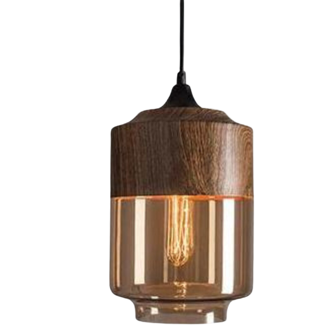 Rustic Wood Hanging Light Fixture