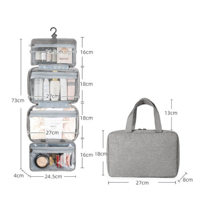 Compact Travel Cosmetic Case with Multiple Compartments