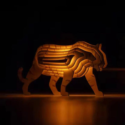 Rustic Wood Animal Desk Light