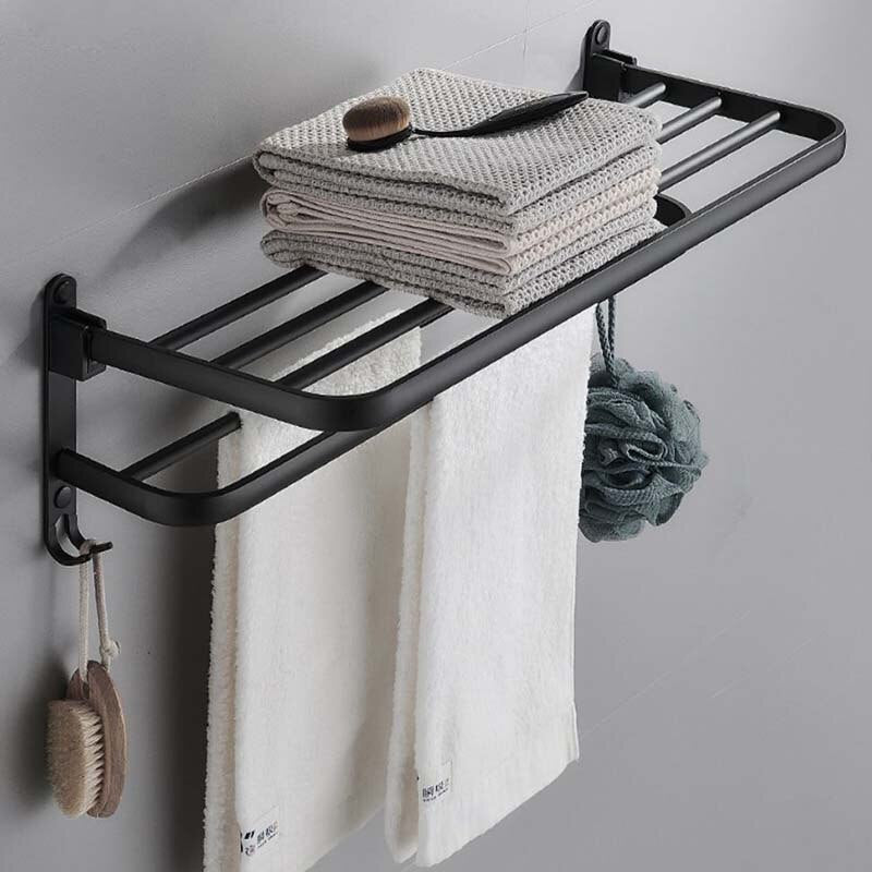 Compact Wall Mount Folding Towel Holder