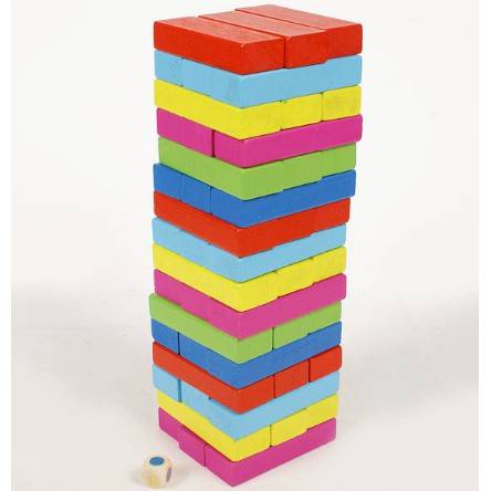 Colorful Wooden Block Stacking Game