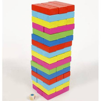 Colorful Wooden Block Stacking Game