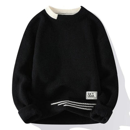 Cozy Mens Crew Neck Sweater - Loose Fit Warm Wear