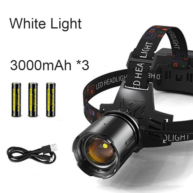 Bright Rechargeable Outdoor Headlight with Zoom