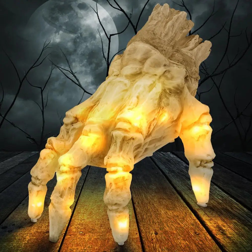 Spooky Animated Skeleton Hand with LED Lights - Luxicro