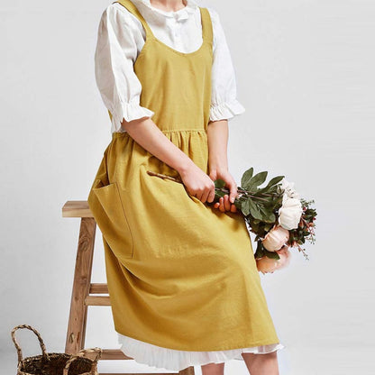 Adjustable Bib Apron With Storage Pockets