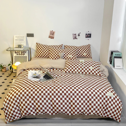Luxury Checkered Bedding Set