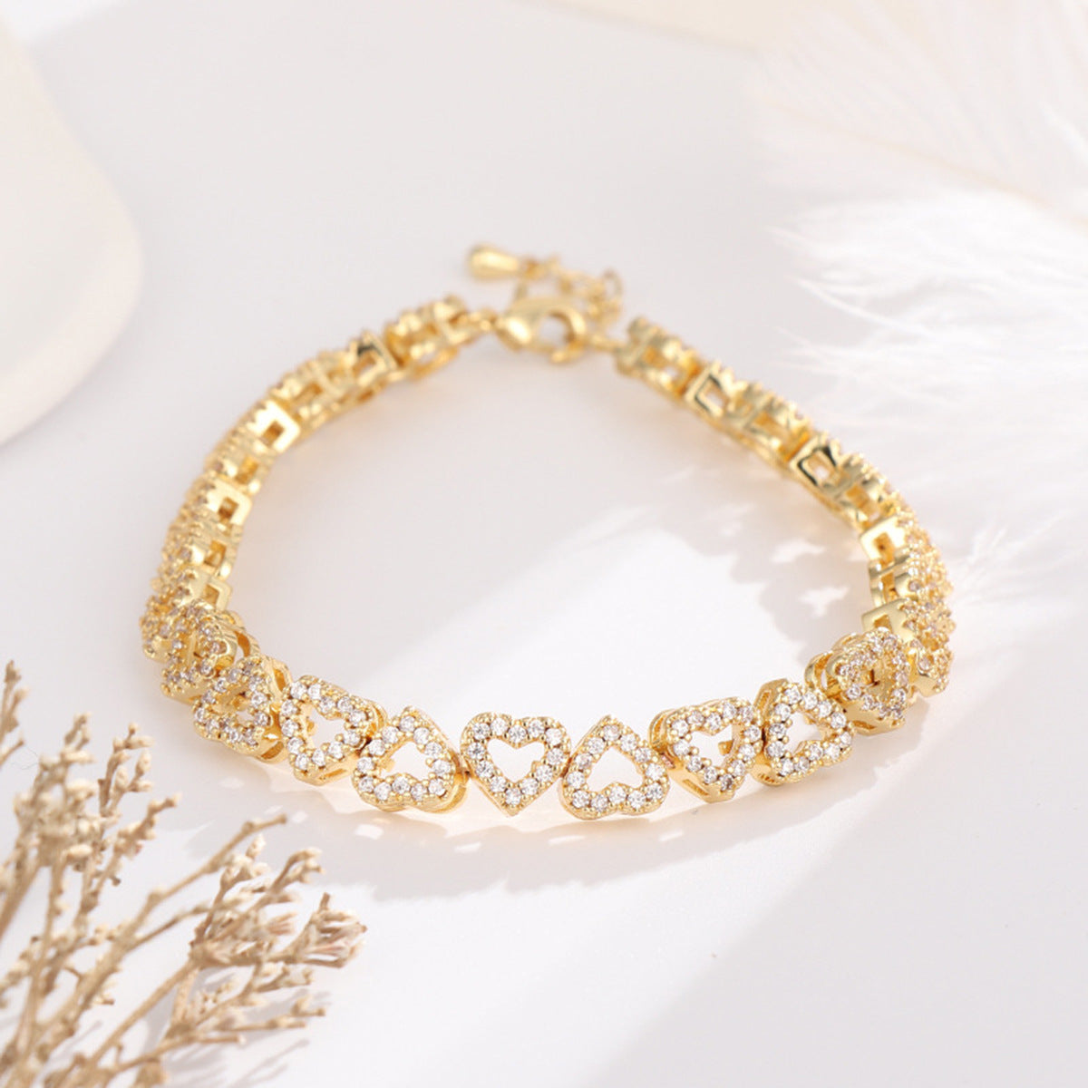 Lovely Valentine Diamond Heart Bracelet - Luxicro