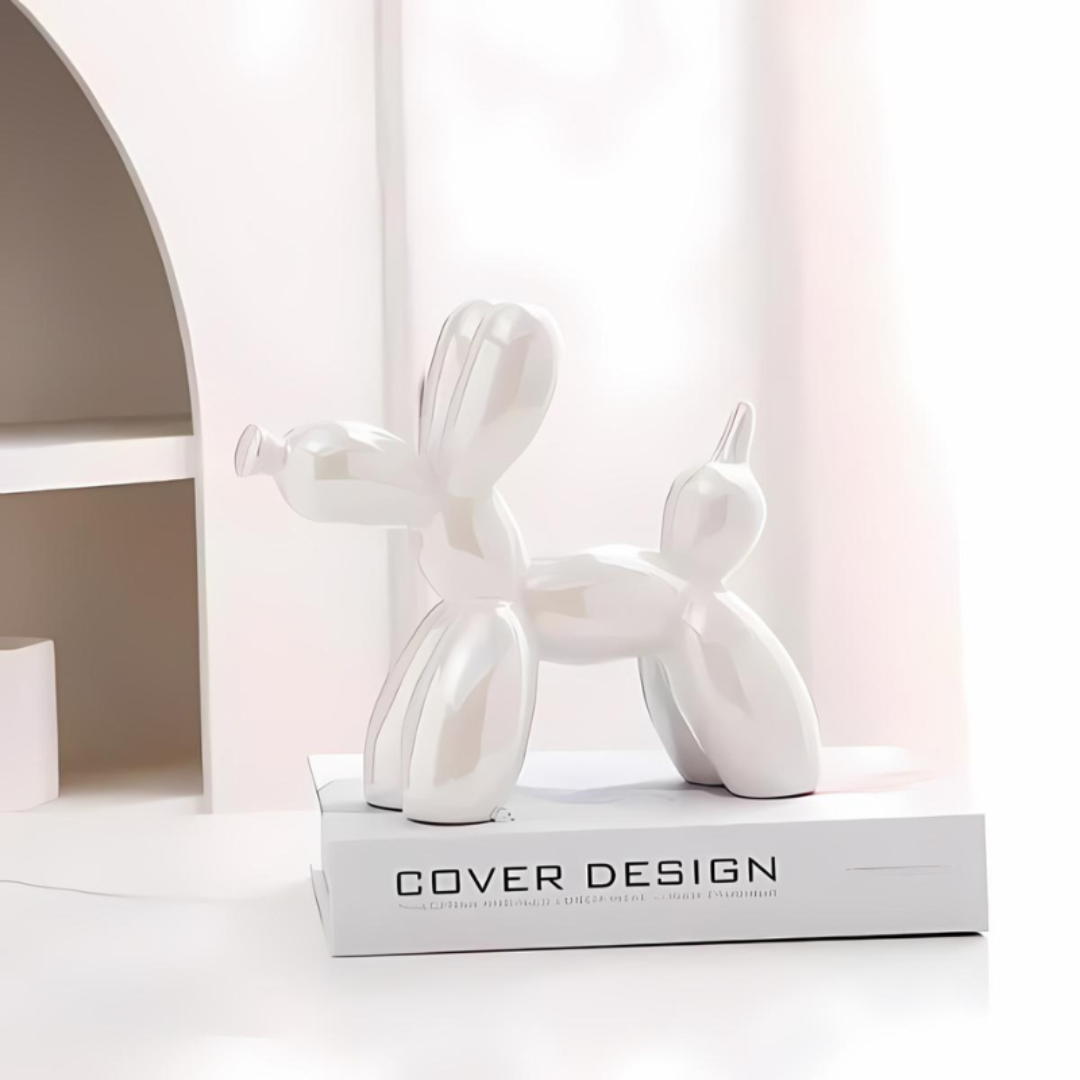 Vibrant Clay Puppy Statue Ornament