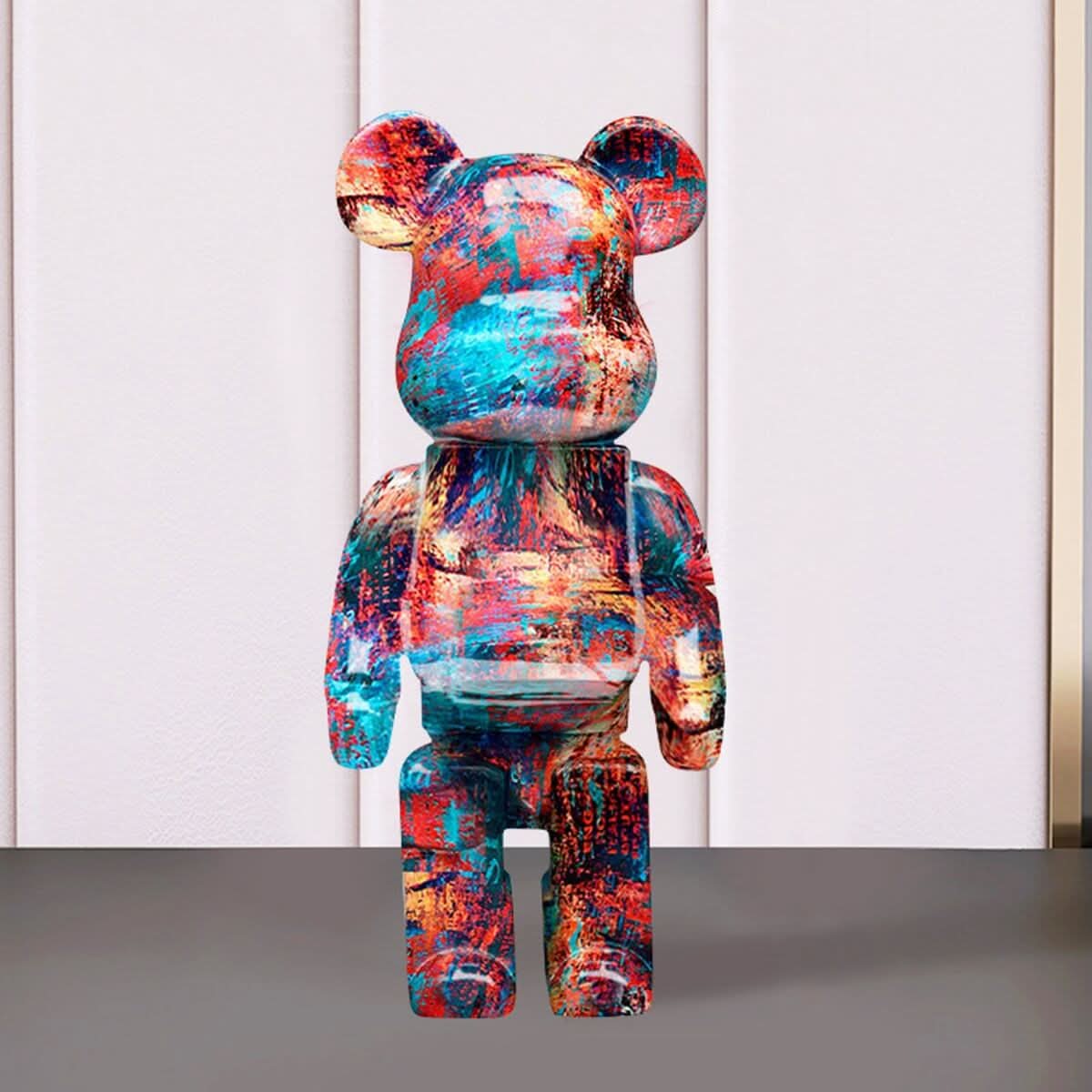 Vibrant Teddy Bear Home Decor Figurine