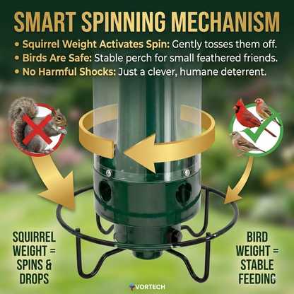 Squirrel Proof Bird Feeder with Weight Activated Guard
