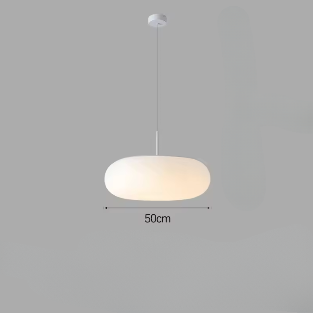 Classic White Hanging Light with Warm LED Shine