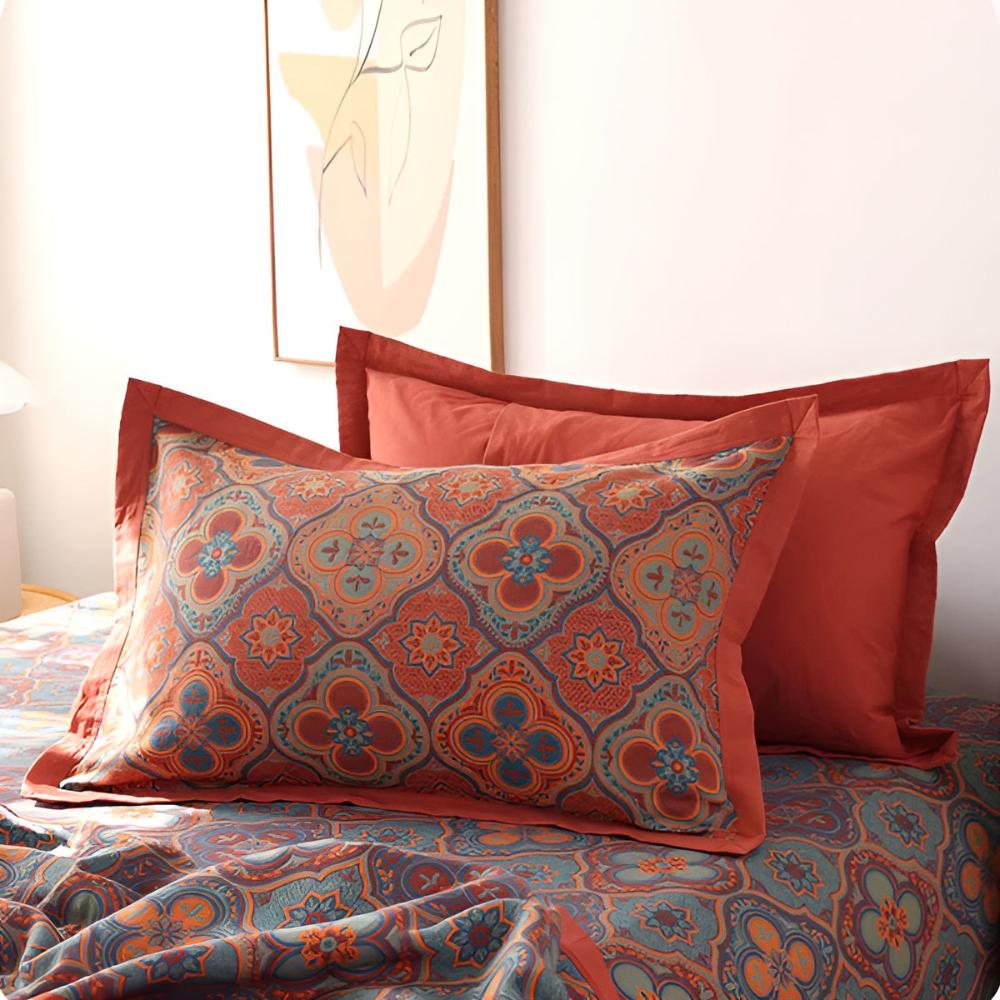 Floral Stitched Cotton Bedding Quilt