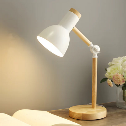 Stylish Wooden Table Lamp with Flexible Arm