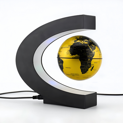 Sleek LED Globe Table Light with Metal Base