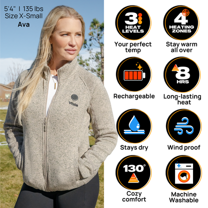 Warm Fleece Coat for Women | Soft Rechargeable Jacket