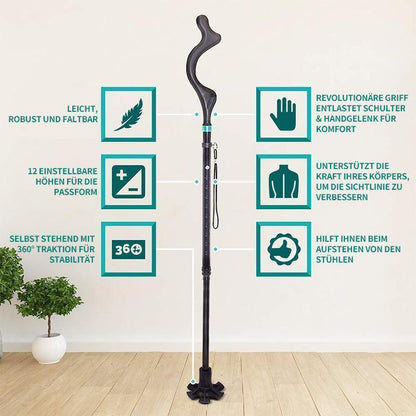 Lightweight Folding Travel Cane - Luxicro