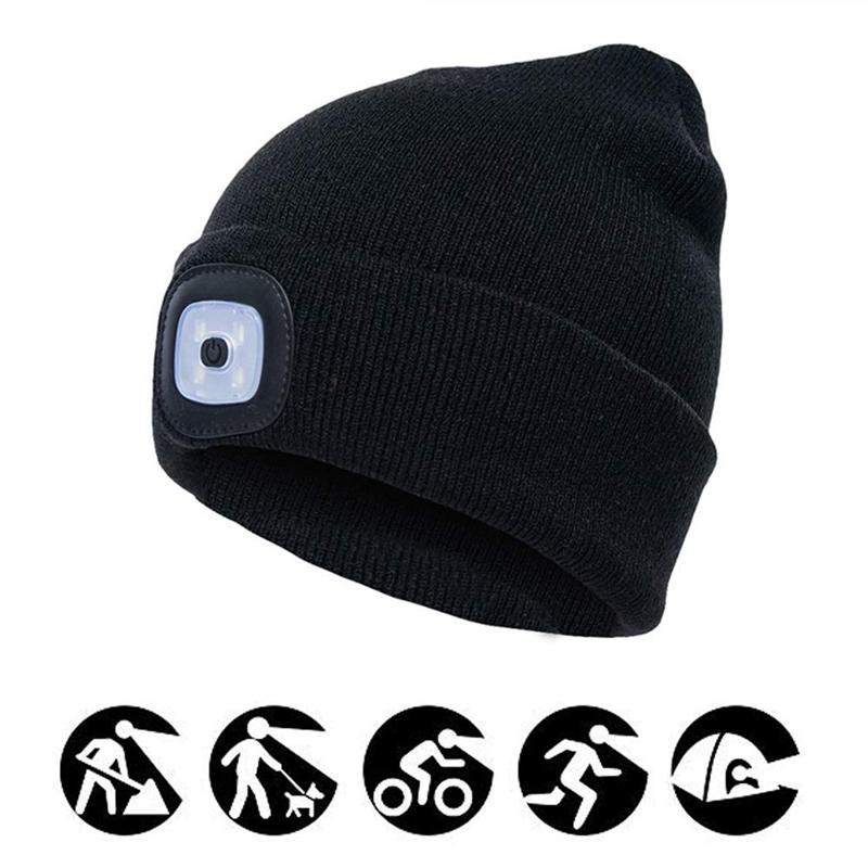 Warm Beanie with Built-in LED Light