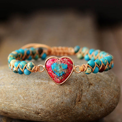 Beautiful Gemstone Heart Shaped Bracelet