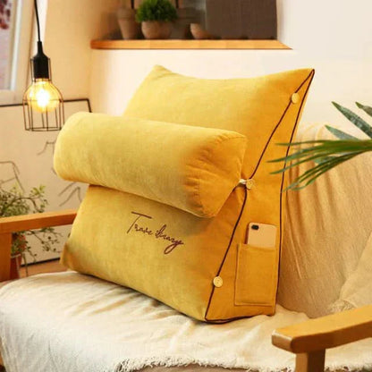 Contoured Back Support Pillow with Neck Cushion
